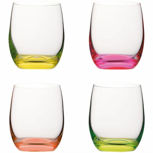 Vanilla Season HATTA mix 4er Set Bohemia Crystal Gläser, Neonfarben, farbig gemischt (Bild 1)