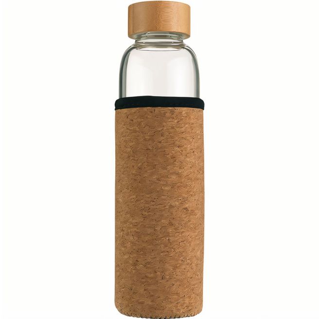 Vanilla Season INDAUR Trinkflasche aus Borosilikatglas mit Schutzhülle