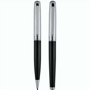 Pierre Cardin DIDIER Set aus Drehkugelschreiber und Rollerball Pen, schwarz