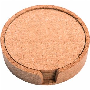 Vanilla Season MARIOKA Set aus 4 Korkuntersetzern mit Behälter