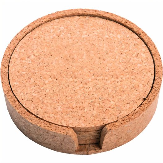 Vanilla Season MARIOKA Set aus 4 Korkuntersetzern mit Behälter (Bild 1)