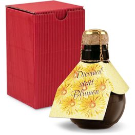 Origineller Sekt Diesmal statt Blumen - Karton Rot, 125 ml