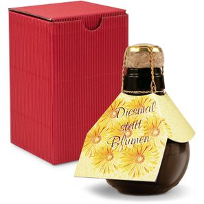 Origineller Sekt Diesmal statt Blumen - Karton Rot, 125 ml
