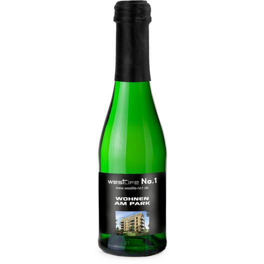 Sekt Cuvée Piccolo - Flasche grün - Kapsel schwarz, 0,2 l (Bild 1)