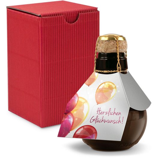 Origineller Sekt Herzlichen Glückwunsch - Karton Rot, 125 ml (Bild 1)