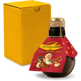 Origineller Sekt Weihnachtsgruß - Karton Gelb, 125 ml