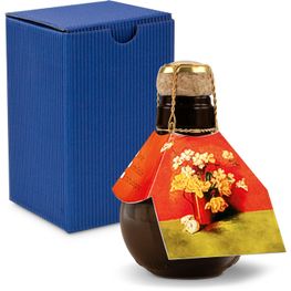 Origineller Sekt Blumengesteck - Karton Blau, 125 ml