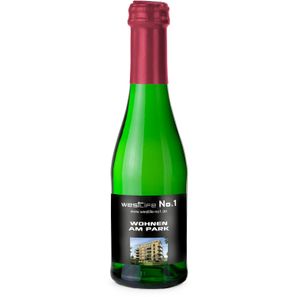 Sekt Cuvée Piccolo - Flasche grün - Kapsel Bordeauxrot, 0,2 l
