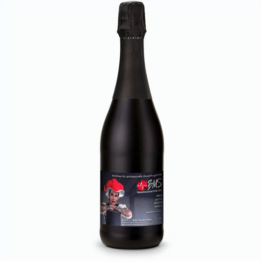 Sekt Cuvée - Flasche schwarz - Kapselfarbe Schwarz, 0,75 l (Bild 1)