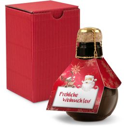 Origineller Sekt Fröhliche Weihnachten - Karton Rot, 125 ml