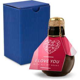 Origineller Sekt I love u - Karton Blau, 125 ml
