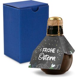 Origineller Sekt Frohe Ostern - Karton Blau, 125 ml