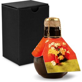 Origineller Sekt Blumengesteck - Karton Schwarz, 125 ml