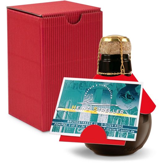 Origineller Sekt Visitenkarteneinschub - Karton Rot, 125 ml (Bild 1)