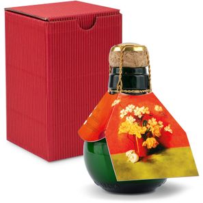 Origineller Sekt Blumengesteck - Karton Rot, 125 ml