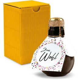 Origineller Sekt Zum Wohl- Karton Gelb, 125 ml