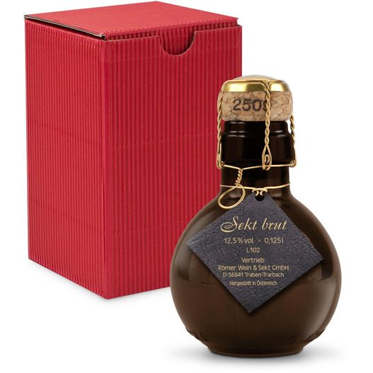 Origineller Sekt schwarzer Anhänger - Karton Rot, 125 ml (Bild 1)