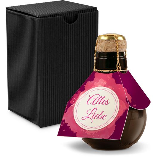 Origineller Sekt Alles Liebe - Karton Schwarz, 125 ml (Bild 1)