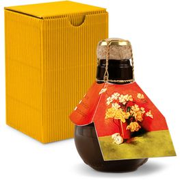 Origineller Sekt Blumengesteck - Karton Gelb, 125 ml