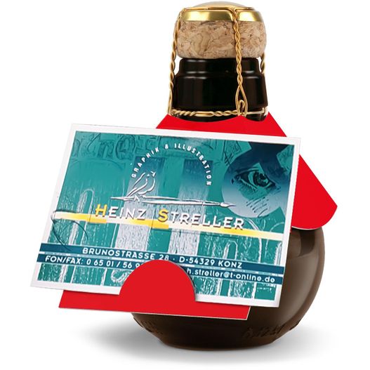 Produktabbildung Kleinste Sektflasche der Welt Visitenkarteneinschub, 125ml Kleinste Sektflasche der Welt Visitenkarteneinschub, 125ml (Bild 1)
