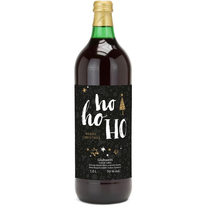 Glühwein - Flasche grün, 1 l - individuelles Etikett
