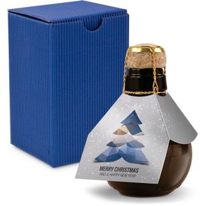 Origineller Sekt Merry Christmas - Karton Blau, 125 ml