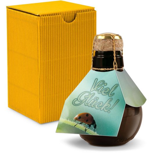 Produktabbildung Origineller Sekt Viel Glück - Karton Gelb, 125 ml Origineller Sekt Viel Glück - Karton Gelb, 125 ml (Bild 1)