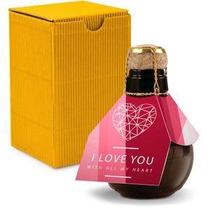 Origineller Sekt I love u - Karton Gelb, 125 ml