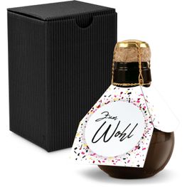 Origineller Sekt Zum Wohl- Karton Schwarz, 125 ml