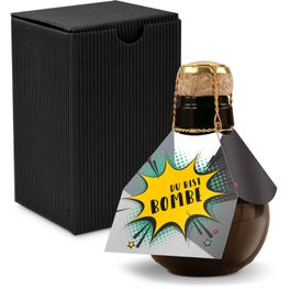 Origineller Sekt Du bist Bombe- Karton Schwarz, 125 ml