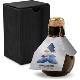 Origineller Sekt Merry Christmas - Karton Schwarz, 125 ml
