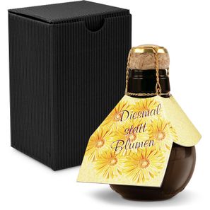 Origineller Sekt Diesmal statt Blumen - Karton Schwarz, 125 ml