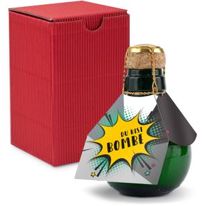 Origineller Sekt Du bist Bombe- Karton Rot, 125 ml