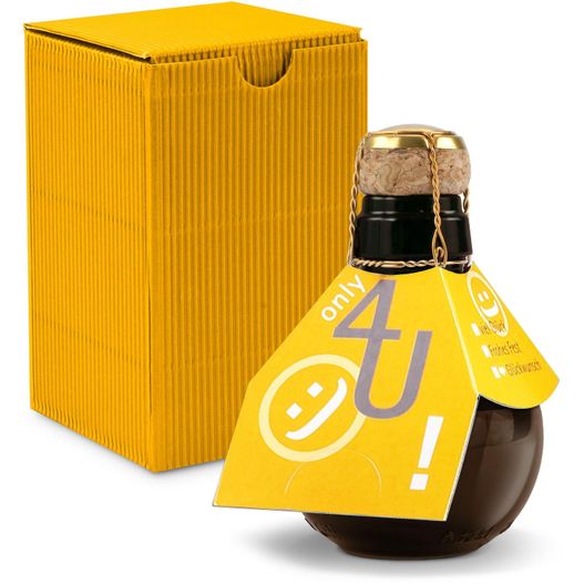Origineller Sekt Only 4 u - Karton Gelb, 125 ml (Bild 1)