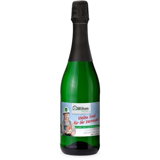Produktabbildung Sekt Cuvée - Flasche grün - Kapselfarbe Schwarz, 0,75 l Sekt Cuvée - Flasche grün - Kapselfarbe Schwarz, 0,75 l (Bild 1)