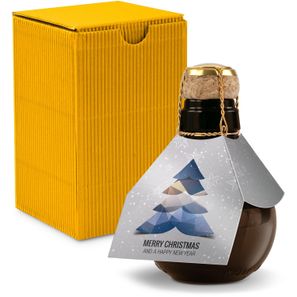 Origineller Sekt Merry Christmas - Karton Gelb, 125 ml