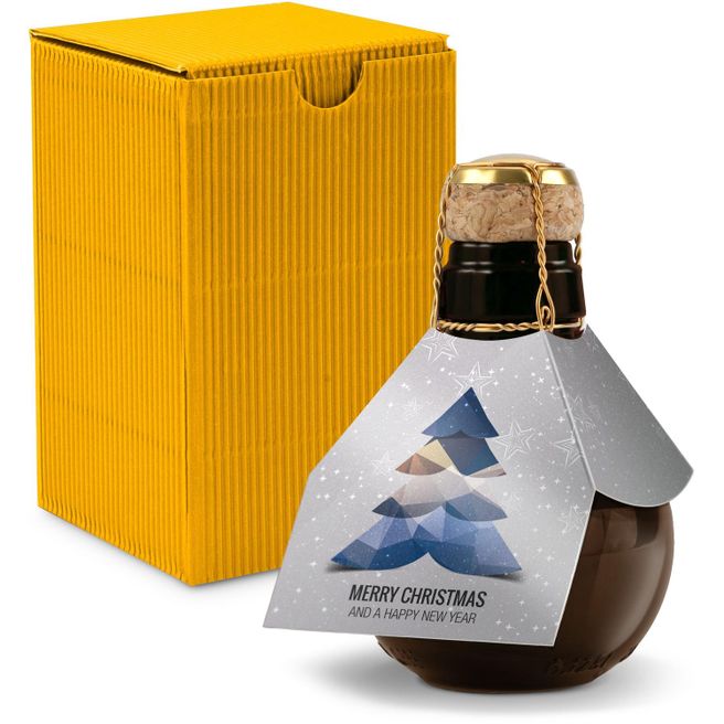 Produktabbildung Origineller Sekt Merry Christmas - Karton Gelb, 125 ml Origineller Sekt Merry Christmas - Karton Gelb, 125 ml
