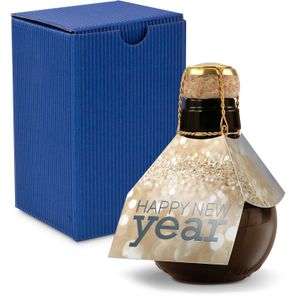 Origineller Sekt Happy New Year - Karton Blau, 125 ml