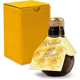 Origineller Sekt Diesmal statt Blumen - Karton Gelb, 125 ml