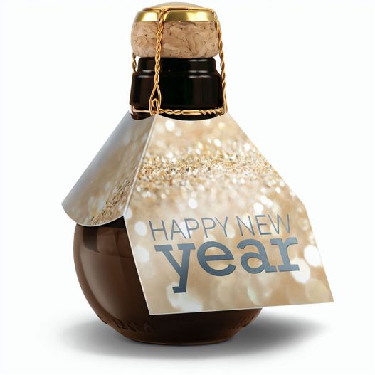 Sekt Cuvée - Flasche weiß-lackiert - Kapsel rot, 0,75 l (Bild 1)