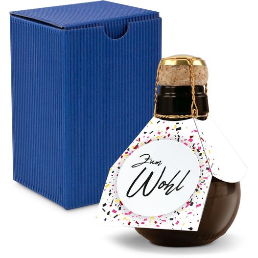 Origineller Sekt Zum Wohl- Karton Blau, 125 ml (Bild 1)