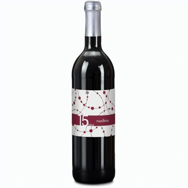 Sekt Cuvée - Flasche weiß-lackiert - Kapsel gold, 0,75 l