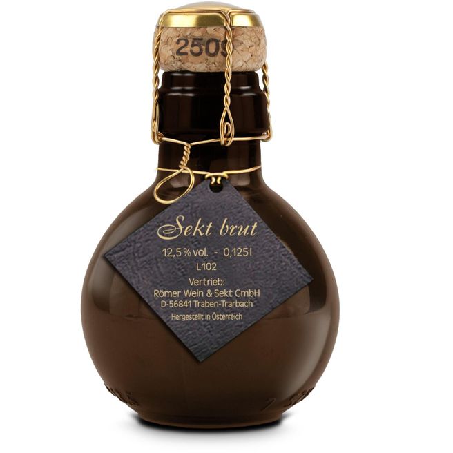 Kleinste Sektflasche der Welt Anhänger in schwarz, 125 ml