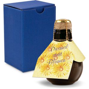 Origineller Sekt Diesmal statt Blumen - Karton Blau, 125 ml