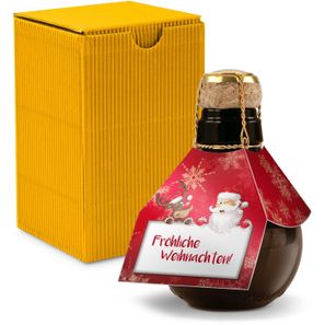 Origineller Sekt Fröhliche Weihnachten - Karton Gelb, 125 ml