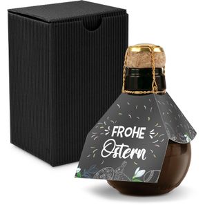 Origineller Sekt Frohe Ostern - Karton Schwarz, 125 ml