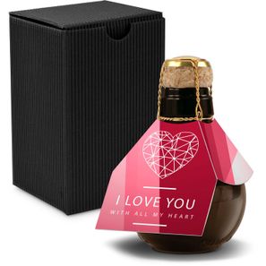 Origineller Sekt I love u - Karton Schwarz, 125 ml