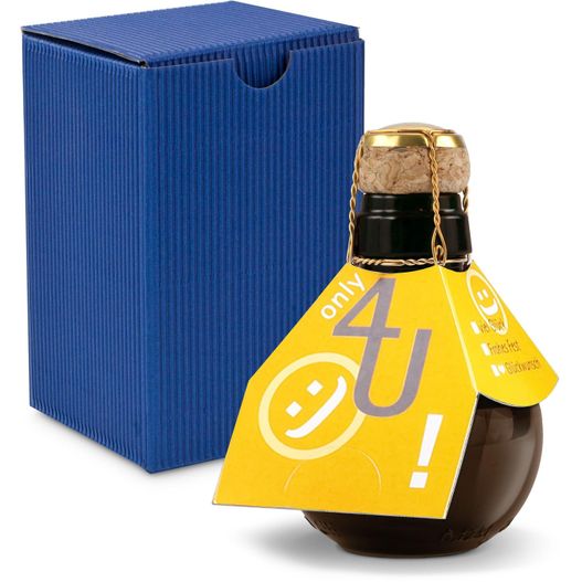 Produktabbildung Origineller Sekt Only 4 u - Karton Blau, 125 ml Origineller Sekt Only 4 u - Karton Blau, 125 ml (Bild 1)