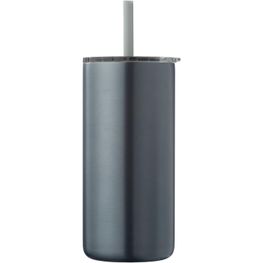 Borealis  Recycling-Edelstahlbecher mit Trinkhalm - 475 ml