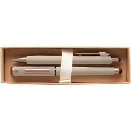 Produktabbildung York Kugelschreiber-Geschenkset mit bronzefarbenen Akzenten aus recyceltem Kunststoff York Kugelschreiber-Geschenkset mit bronzefarbenen Akzenten aus recyceltem Kunststoff